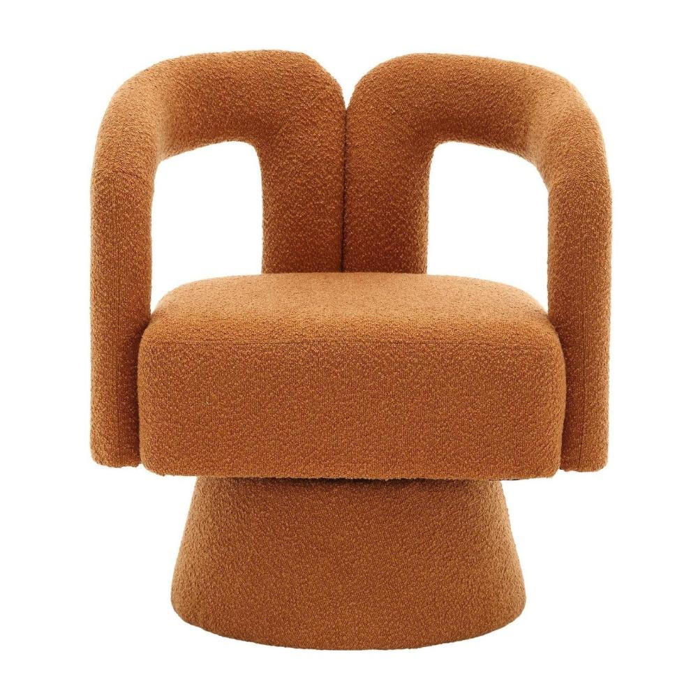 DREHSTUHL 360°Drehsessel Loungesessel mit Polsterung,Boucle,Orange - Orange, Textil (67/74/55cm) - LVHOM