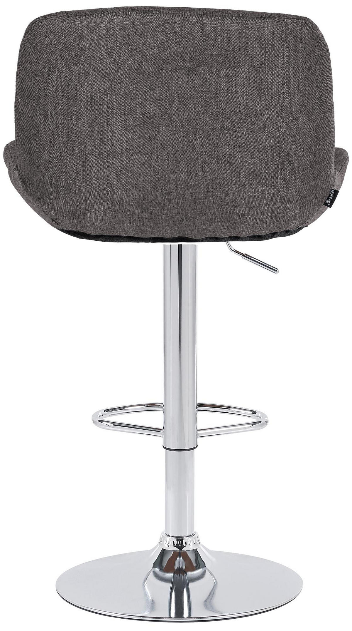 BARHOCKER Stoff dunkelgrau - Chromfarben/Dunkelgrau, Textil/Metall (50/85/50cm) - CLP