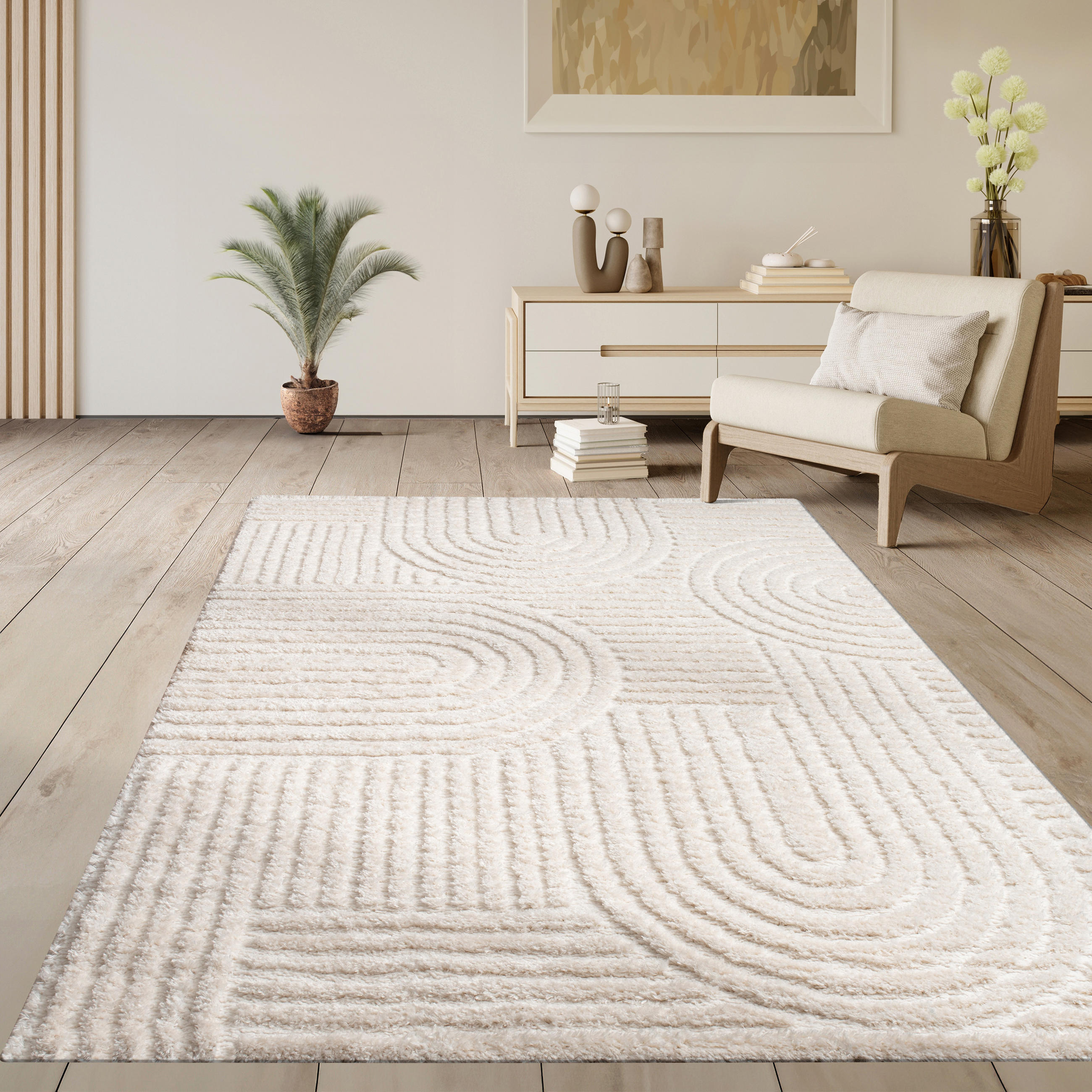 HOCHFLORTEPPICH 240/330 cm Palma 333 - Weiß, Textil (240/330cm) - Paco Home