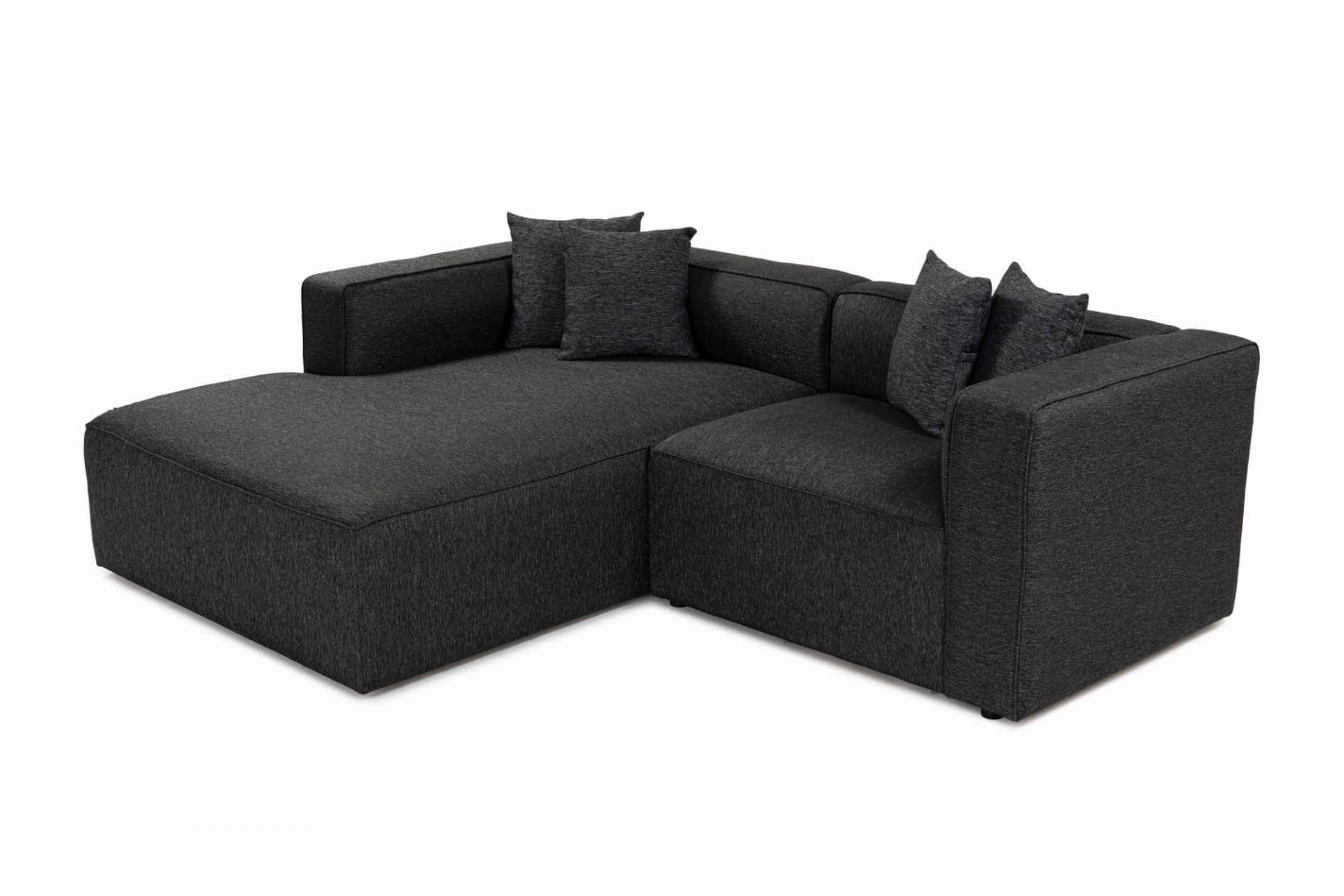 ECKSOFA breites XL-Design - Anthrazit/Schwarz, Holz/Kunststoff (230/180cm) - myHomelando