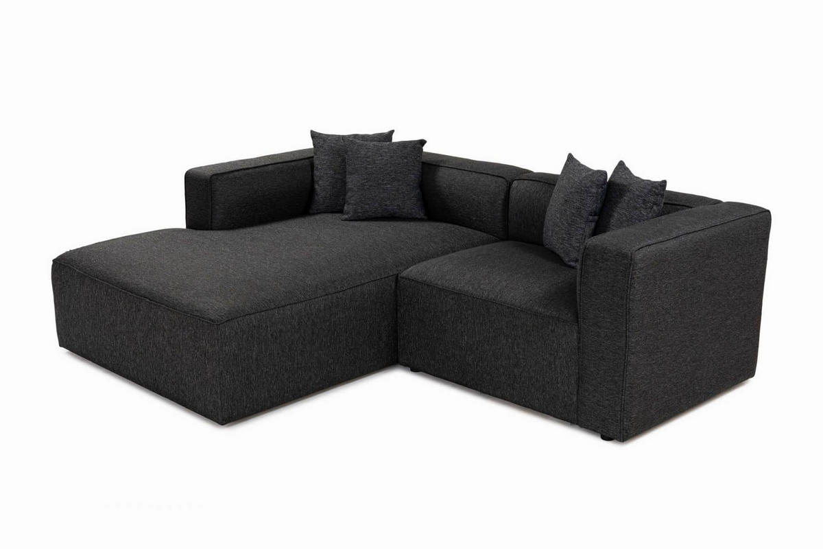 ECKSOFA breites XL-Design - Anthrazit/Schwarz, Holz/Kunststoff (230/180cm) - myHomelando