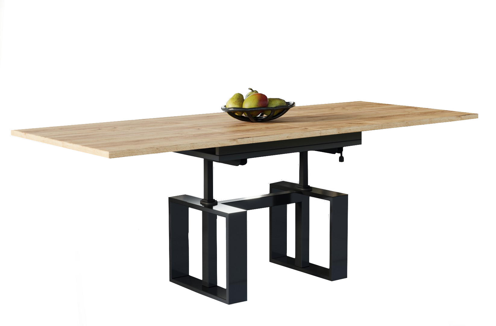 COUCHTISCH Empoli höhenverstellbar, ausziehbar bis 170 cm - Eiche Bianco, Holzwerkstoff (110/65/58cm) - Endo-Moebel