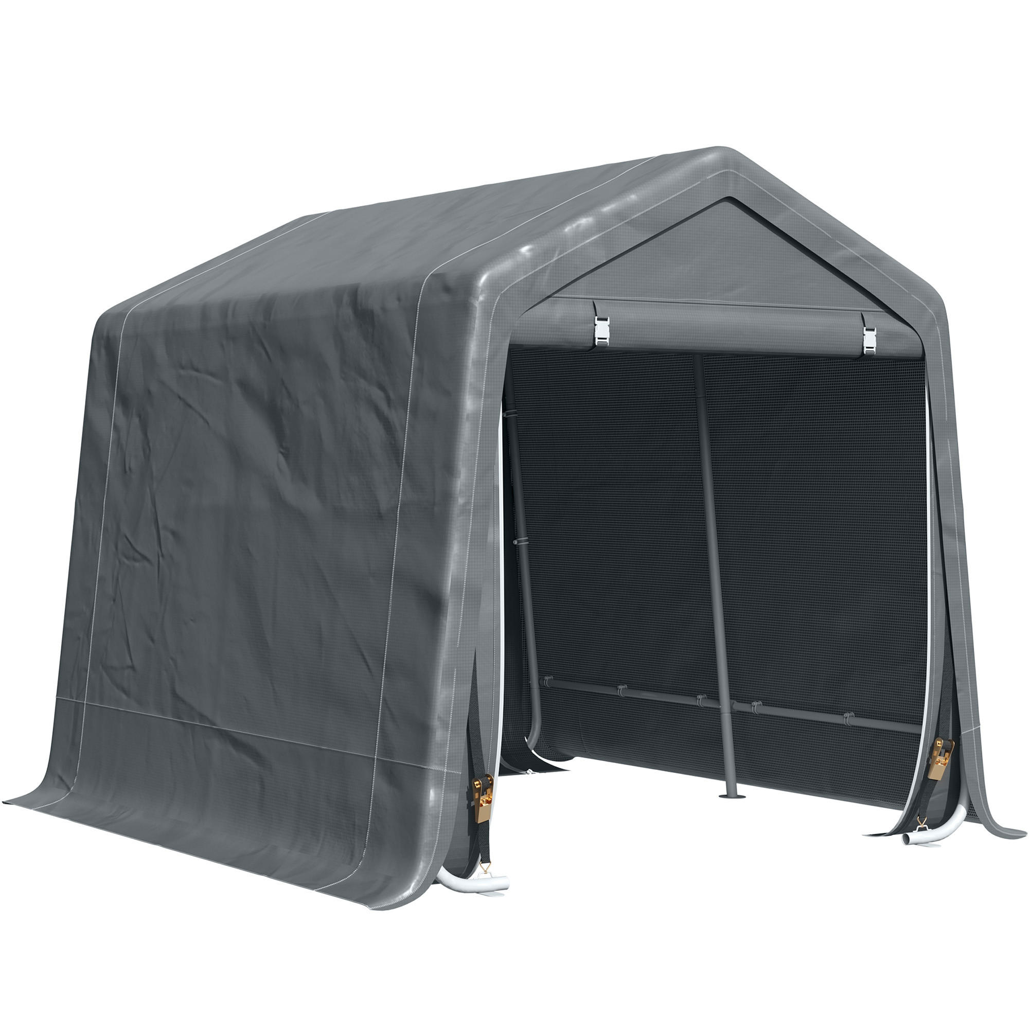 CARPORT Dunkelgrau 1 Stück - Dunkelgrau, Kunststoff/Metall (200/202/240cm) - GiPP