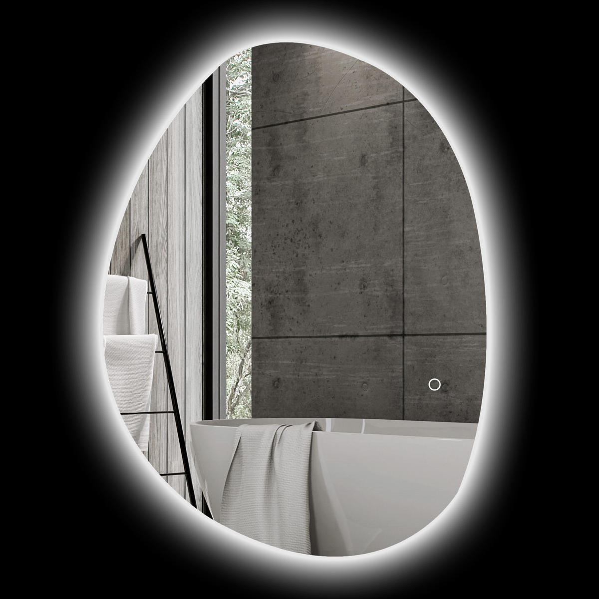 BADSPIEGEL DE-09294 Silber - Silberfarben, Glas (60/80/5cm) - ComfortXL