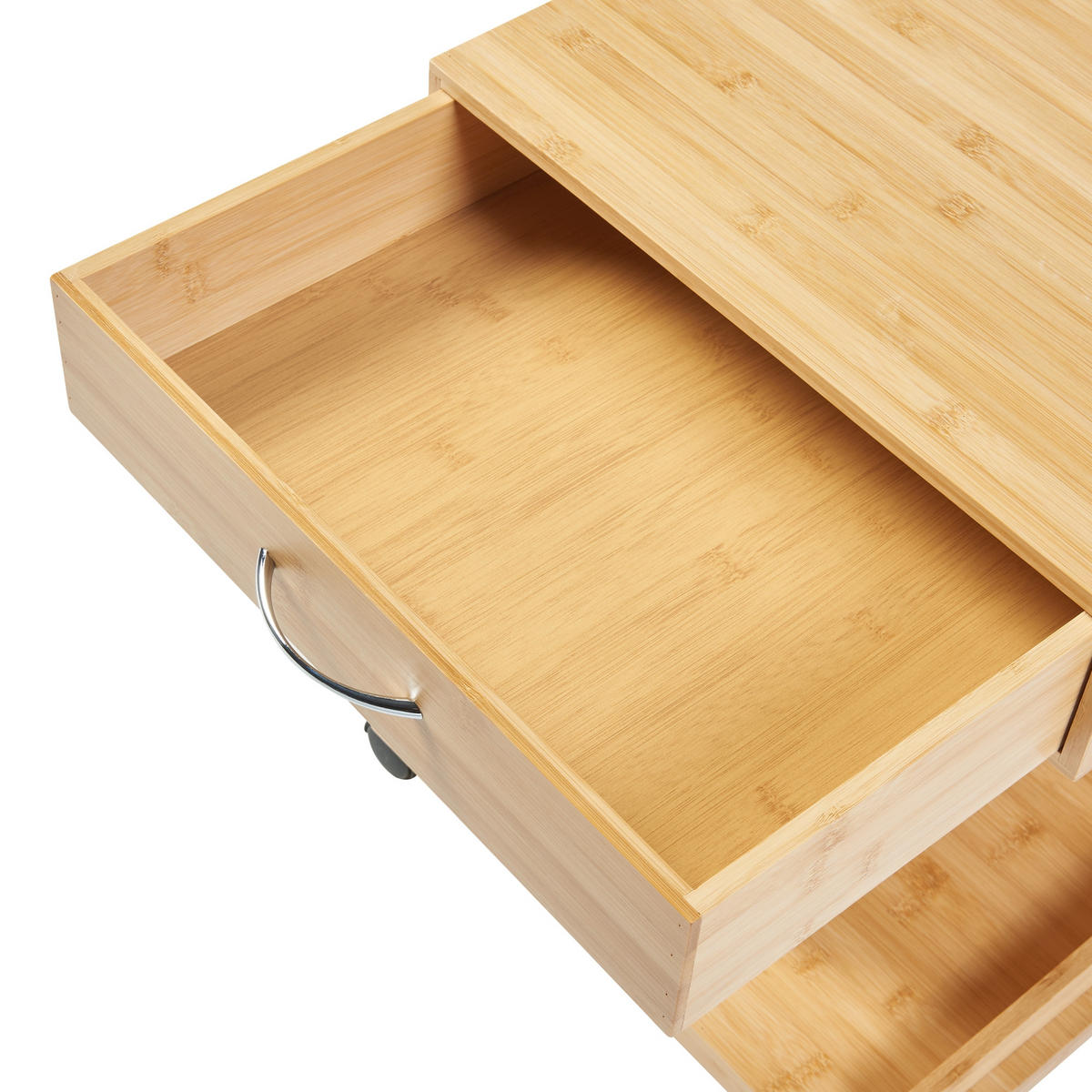BEISTELLTISCH rollbar Jokkmokk - Naturfarben, Holz (43/43/56.5cm) - [en.casa]