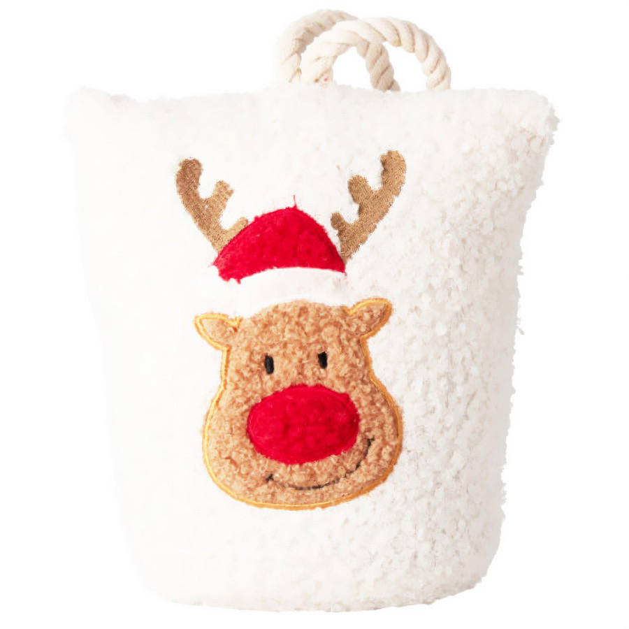 TÜRSTOPPER Weihnachtsmuster - Weiß, Textil (10/18cm) - Home Styling Collection