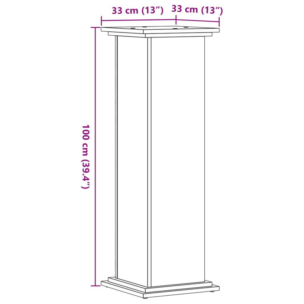 PFLANZENSTÄNDER Altholz-Optik 33/33/100 Cm Holzwerkstoff - Braun, Holzwerkstoff (33/100/33cm) - vidaXL