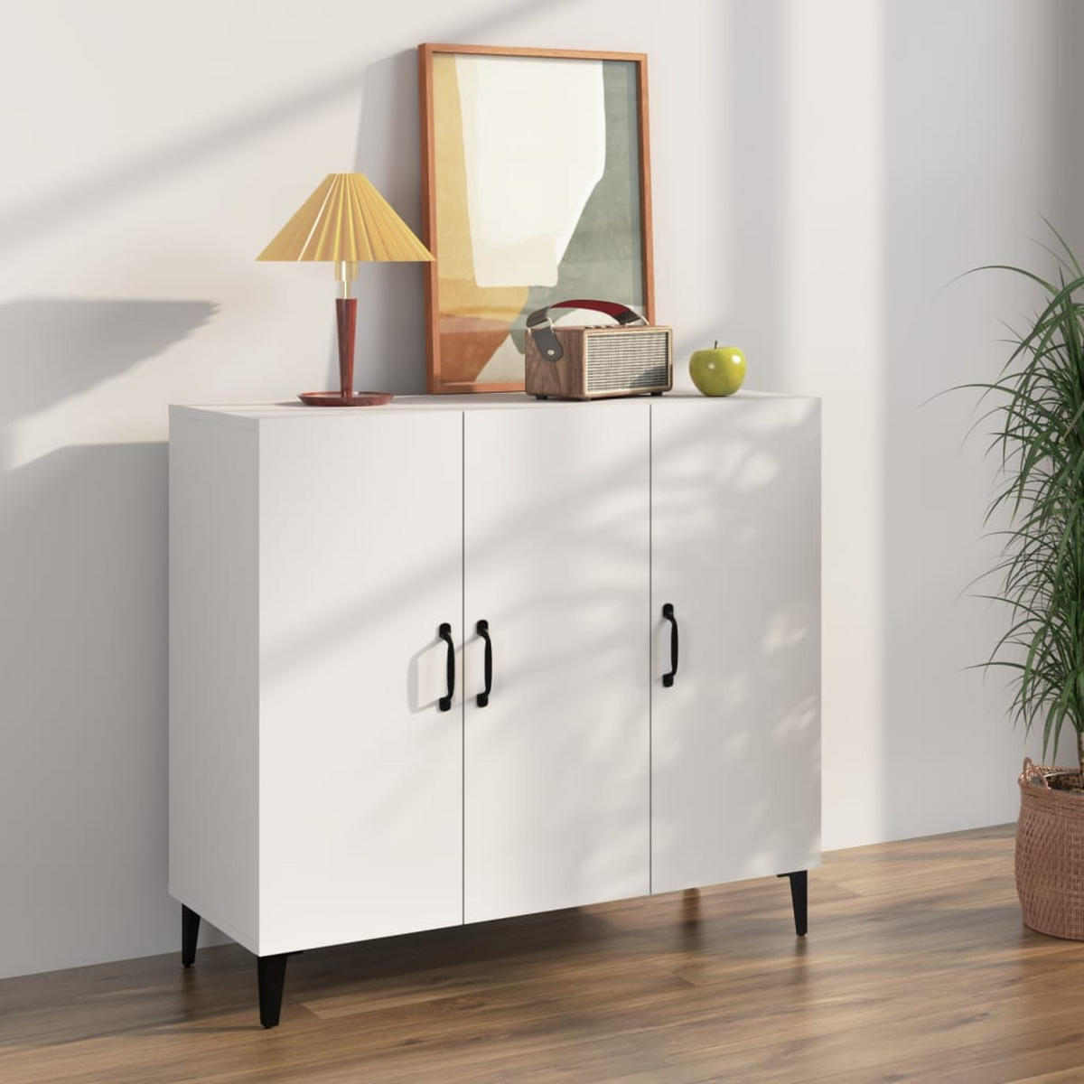 SIDEBOARD Weiss 90/34/80 Cm Holzwerkstoff - Weiß, Holzwerkstoff (34/80/90cm) - vidaXL
