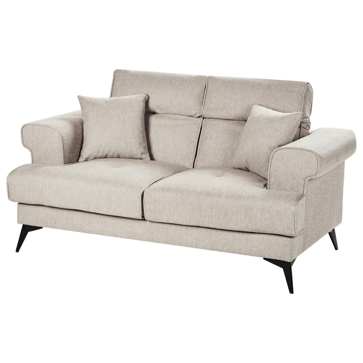 POHOVKA 2-místná Látka Taupe Skive - šedohnědá, textil (160/88/85cm) - Beliani