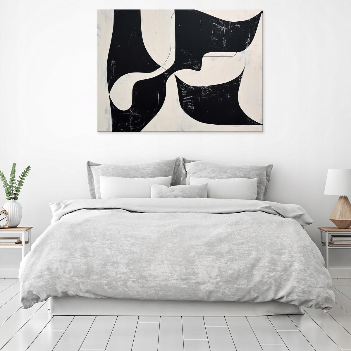 LEINWANDBILD Abstrakt Morceau Schwarz 60x40 cm - Multicolor, Holzwerkstoff (60/40cm) - Wallarena