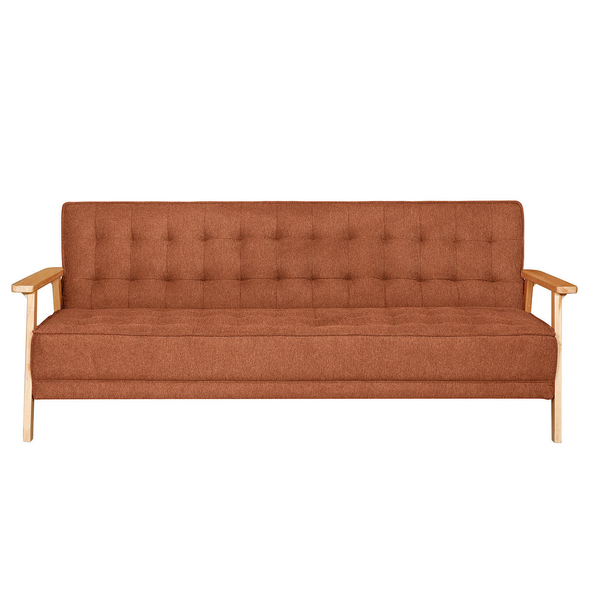 SCHLAFSOFA - Terracotta, Birkenholz/Textil (204/85/86cm) - home24