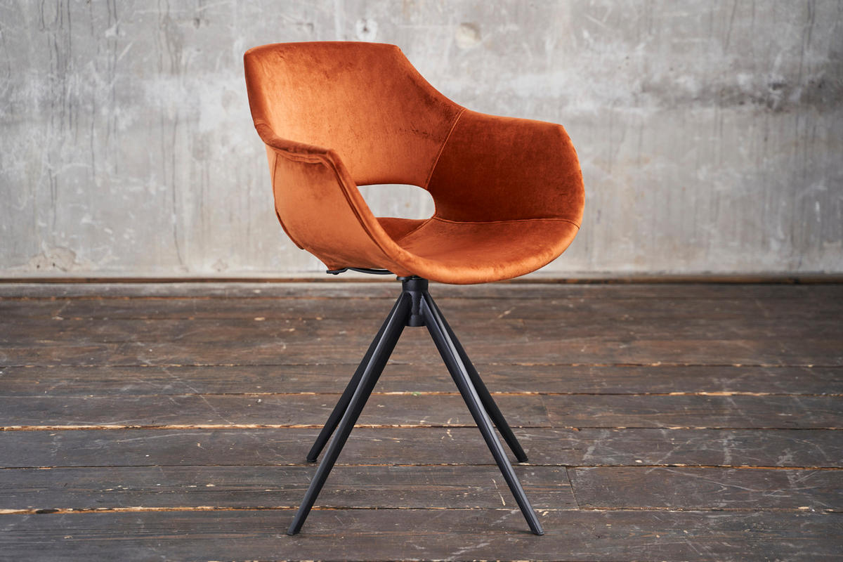 DREHSTUHL ZAJA Braun Velvet - Dunkelbraun/Braun, Textil (57/85/59cm) - KAWOLA