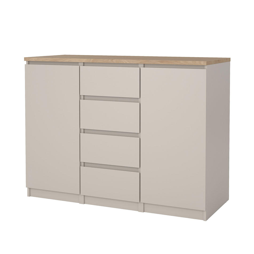 SIDEBOARD, Naia, Eiche, Holzwerkstoff, 121 x 50 x 91 cm - Eichefarben, Holzwerkstoff (121/91/50cm) - ebuy24