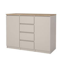 SIDEBOARD, Naia, Eiche, Holzwerkstoff, 121 x 50 x 91 cm - Eichefarben, Holzwerkstoff (121/91/50cm) - ebuy24
