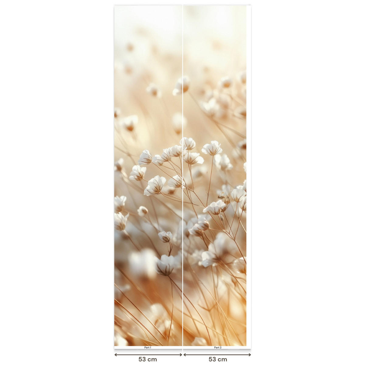 TAPETE - Wild - Blumen - Weiß - 100x240 cm - Creme, Papier (100/240cm) - OnlyWow