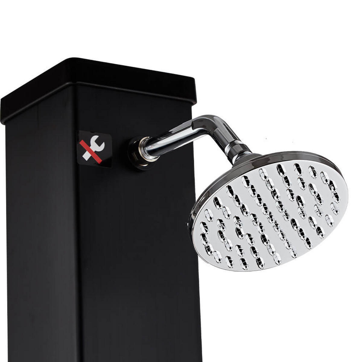 SOLARDUSCHE OLYMP - Schwarz Matt - Schwarz, Kunststoff/Metall (19/19/217cm) - Home Deluxe