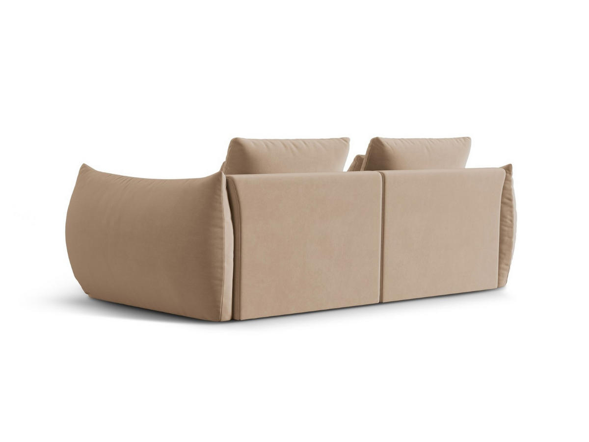 SOFA modular Bloom aus Samt sandfarben 3 Sitzplätze - Sandfarben, Textil (106/95/232cm) - Micadoni