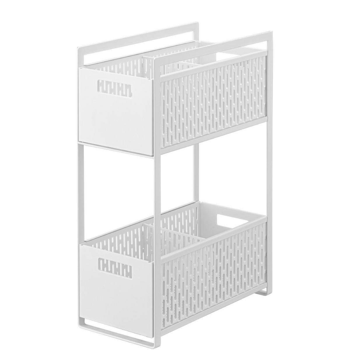 SCHRANK-AUFBEWAHRUNGSKORB Set Tower weiß 32/46/16 cm - Weiß, Kunststoff (32/46/16cm) - Yamazaki