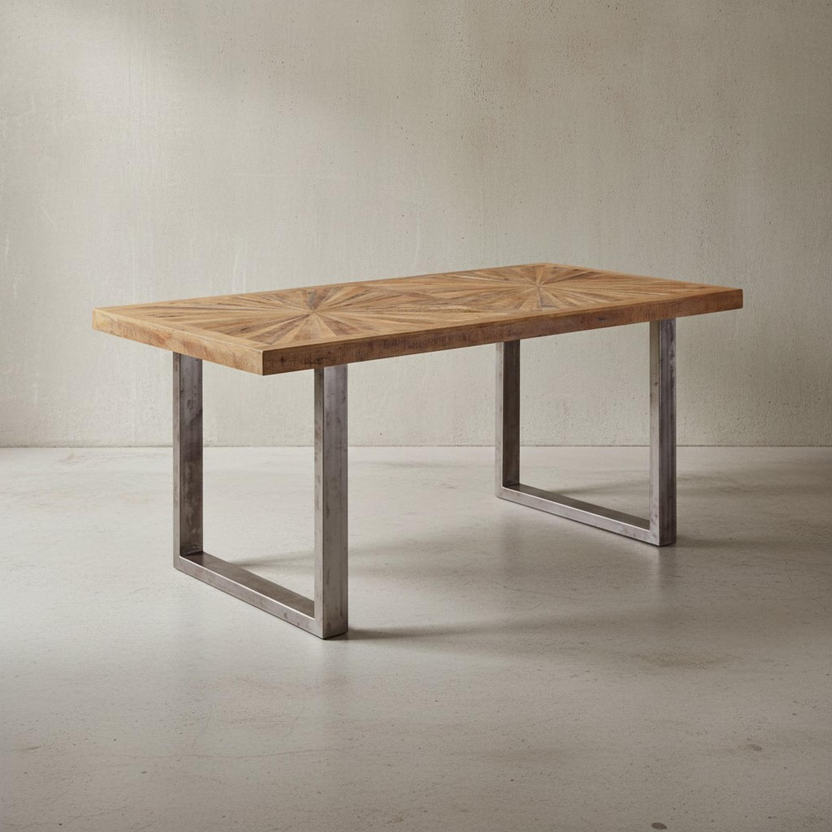 ESSTISCH Massivholz Edelstahlbeine Rustikal, Braun 200x100x76 cm - Anthrazit/Braun, Holz/Metall (100/200/76cm) - KADIMA DESIGN