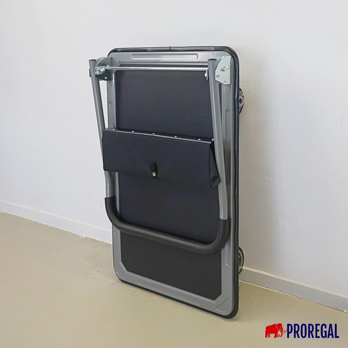 PLATTFORMWAGEN Transportwagen Rhino 150kg klappbar mit Gummiräder und Werkzeugtasche - Schwarz, Metall (73/47/83cm) - PROREGAL