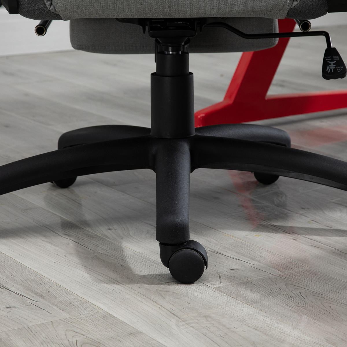 DREHSTUHL 73/57/127-135 cm, ergonomisch, grau, mit Wippfunktion und Fußstütze - Grau, Kunststoff (57/135/73cm) - Redom