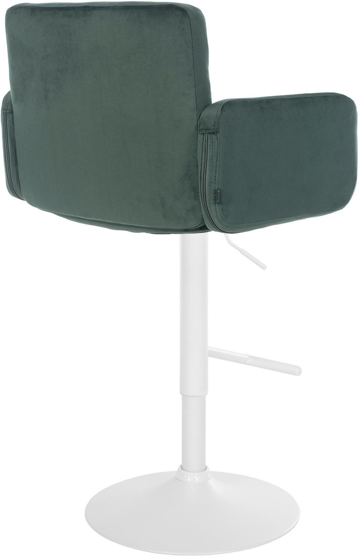 BARHOCKER Samt dunkelgrün - Dunkelgrün/Weiß, Textil/Metall (60/93/56cm) - CLP