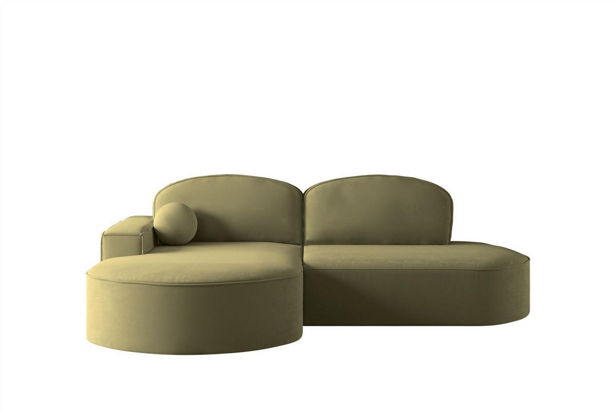 ECKSOFA Girona Mit Schlaffunktion - Grün, Holzwerkstoff/Textil (278/179cm) - Fun Möbel