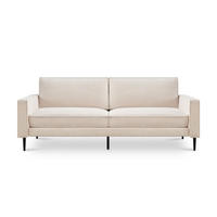 3-SITZER-SOFA Oskar Vintage beige Cord - Beige/Schwarz, Holz/Textil (212/83/92cm) - Sicaan