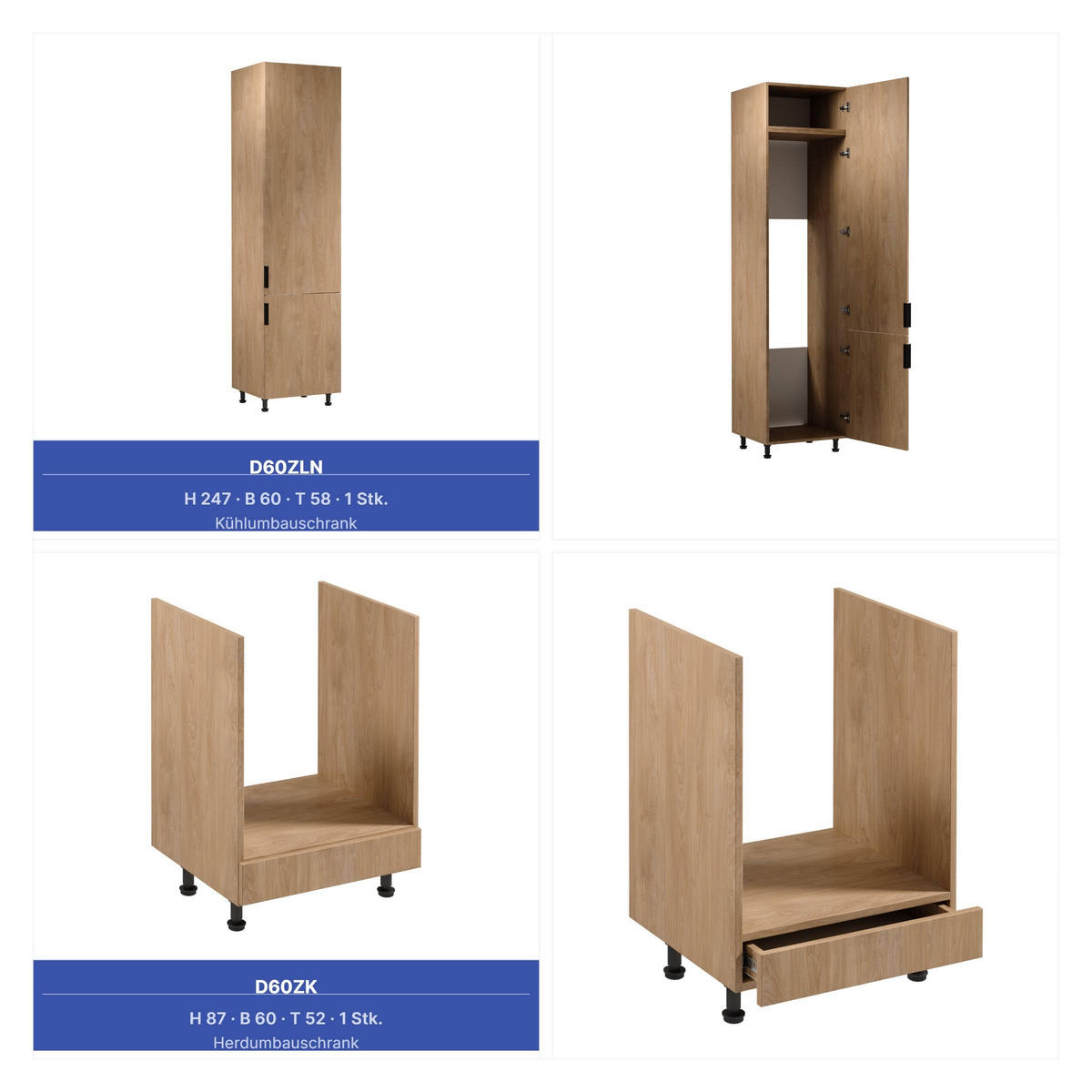 KÜCHENZEILE 360 cm - Sorento KS2-M360 - in Sonoma Eiche - Schwarz/Sonoma Eiche, Holz (360/247/58cm)