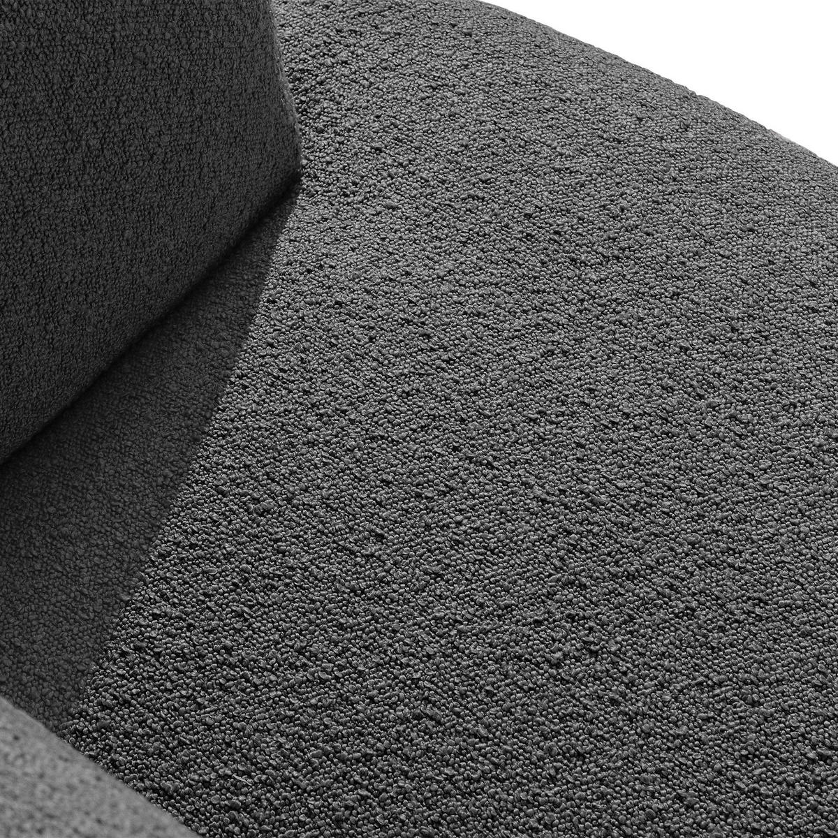 ECKSOFA LINKS VIRA, Dunkelgrau, Bouclé - Dunkelgrau/Schwarz, Holz/Holzwerkstoff (300/160cm) - KONSIMO®