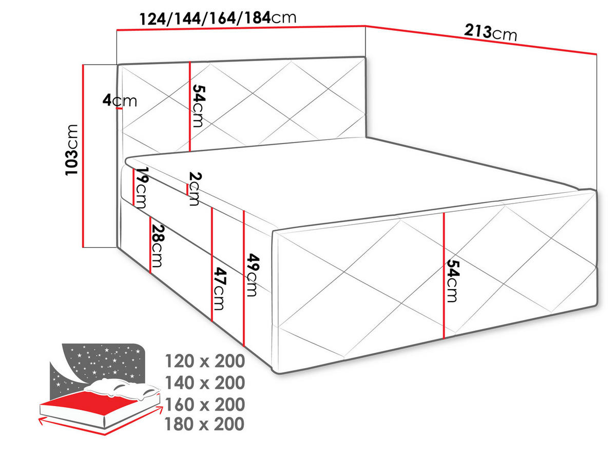 BOXBETT Herkules - Naturfarben, Holz (180/200cm) - MIRJAN24