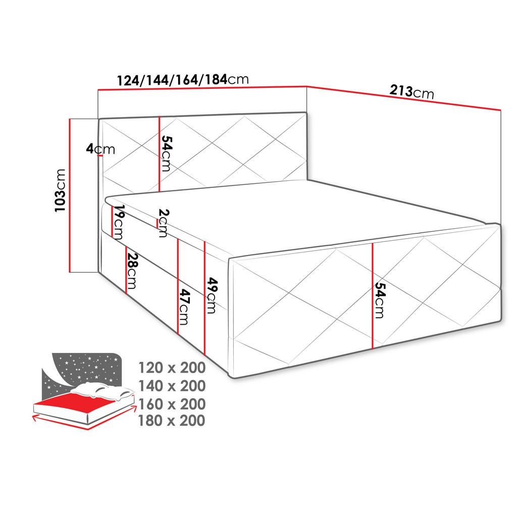 Thumbnail - Mirjan24 Boxbett, Natur, Holz, H3, 120x200 cm, Schlafzimmer, Betten, Boxspringbetten