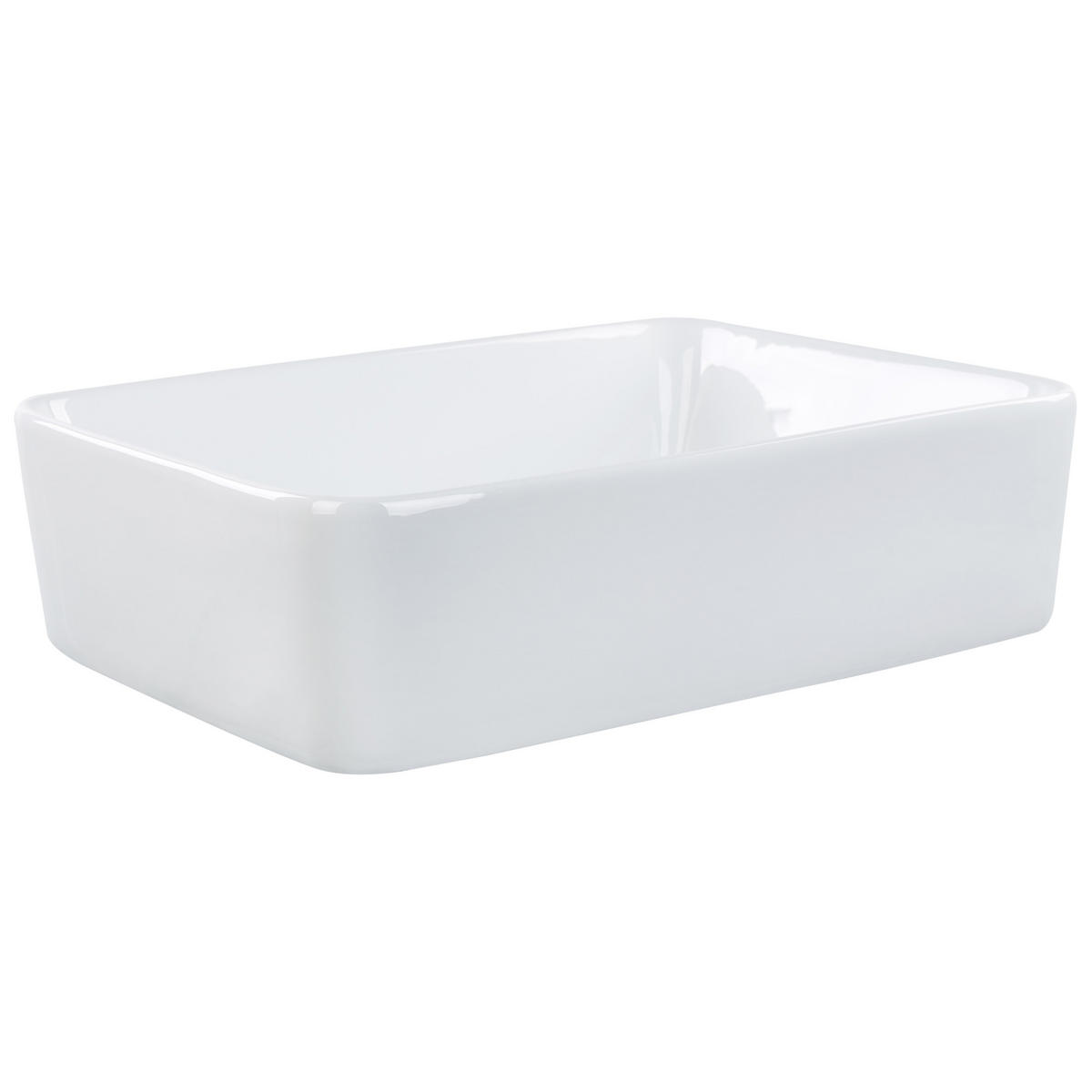UMYVADLO NA DESKU Bílé 49/38 cm Keramika Travesia - bílá, keramika (49/14/38cm) - Beliani
