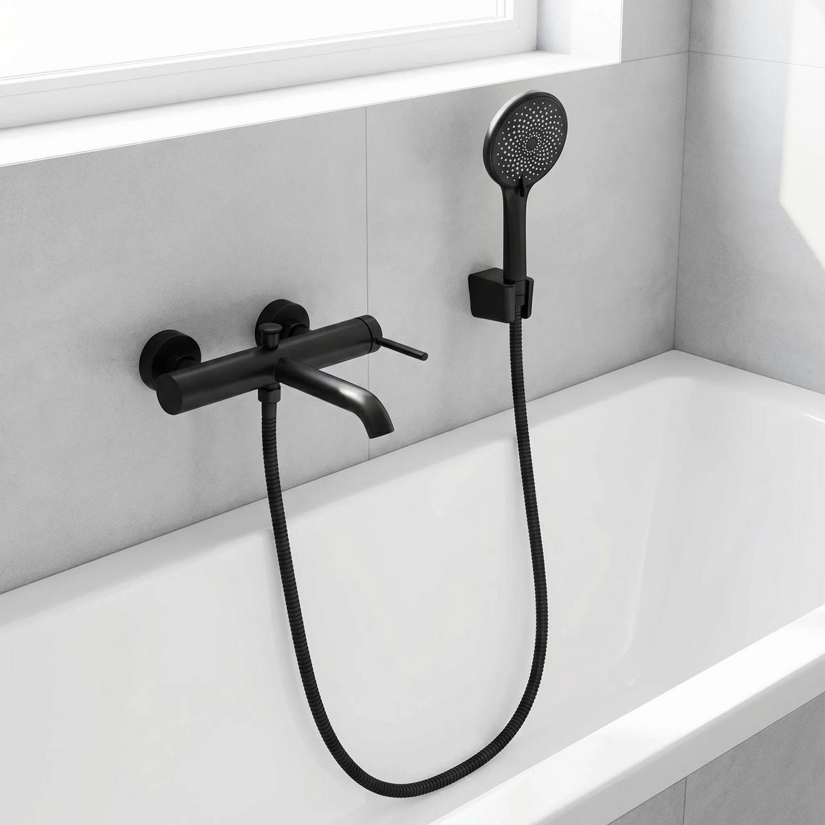 WANNENARMATUR Rea Rivo Black - Schwarz, Metall (15/6/22.5cm) - REA