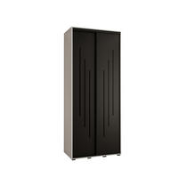 SCHWEBETÜRENSCHRANK 235,2/110/60 2-türig - Schwarz/Weiß, Holz/Metall (110/235/60cm) - Abiks Möbel