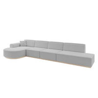 ECKSOFA Ottomane Links ARRIO-L3 - 413x171x83 cm Hellgrau - Hellgrau, Holzwerkstoff/Textil (413/171cm) - ALTDECOR