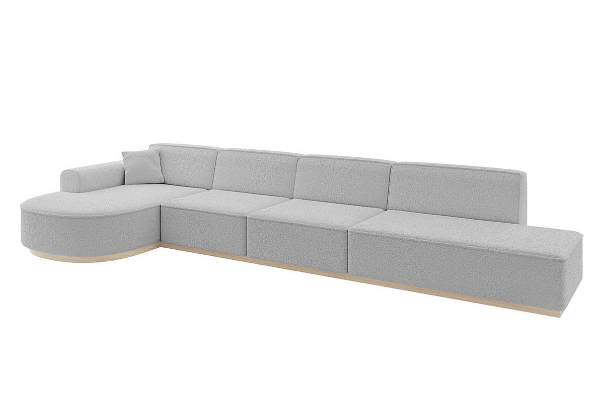 ECKSOFA Ottomane Links ARRIO-L3 - 413x171x83 cm Hellgrau - Hellgrau, Holzwerkstoff/Textil (413/171cm) - ALTDECOR