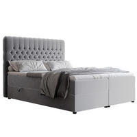 BOXBETT 140x200 cm mit Topper - Hellgrau, Holzwerkstoff/Textil (140/200cm) - Idohome