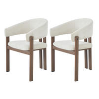 ESSZIMMERSTUHL 2er Set Leinen Walnuss Holzoptik Modern - Walnussfarben, Naturmaterialien (61.5/83/52.5cm) - FLIEKS