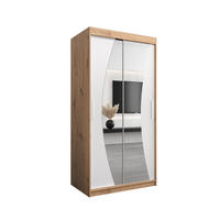 SCHWEBETÜRENSCHRANK 200/100/62 2-türig - Silberfarben/Eiche Artisan, Holz/Kunststoff (100/200/62cm) - Abiks Möbel