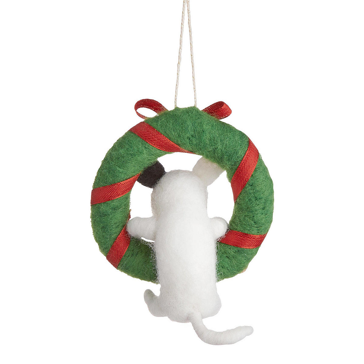 BAUMANHÄNGER Hang On Hund mit Kranz - Grün, Textil (5/9/9cm) - Butlers