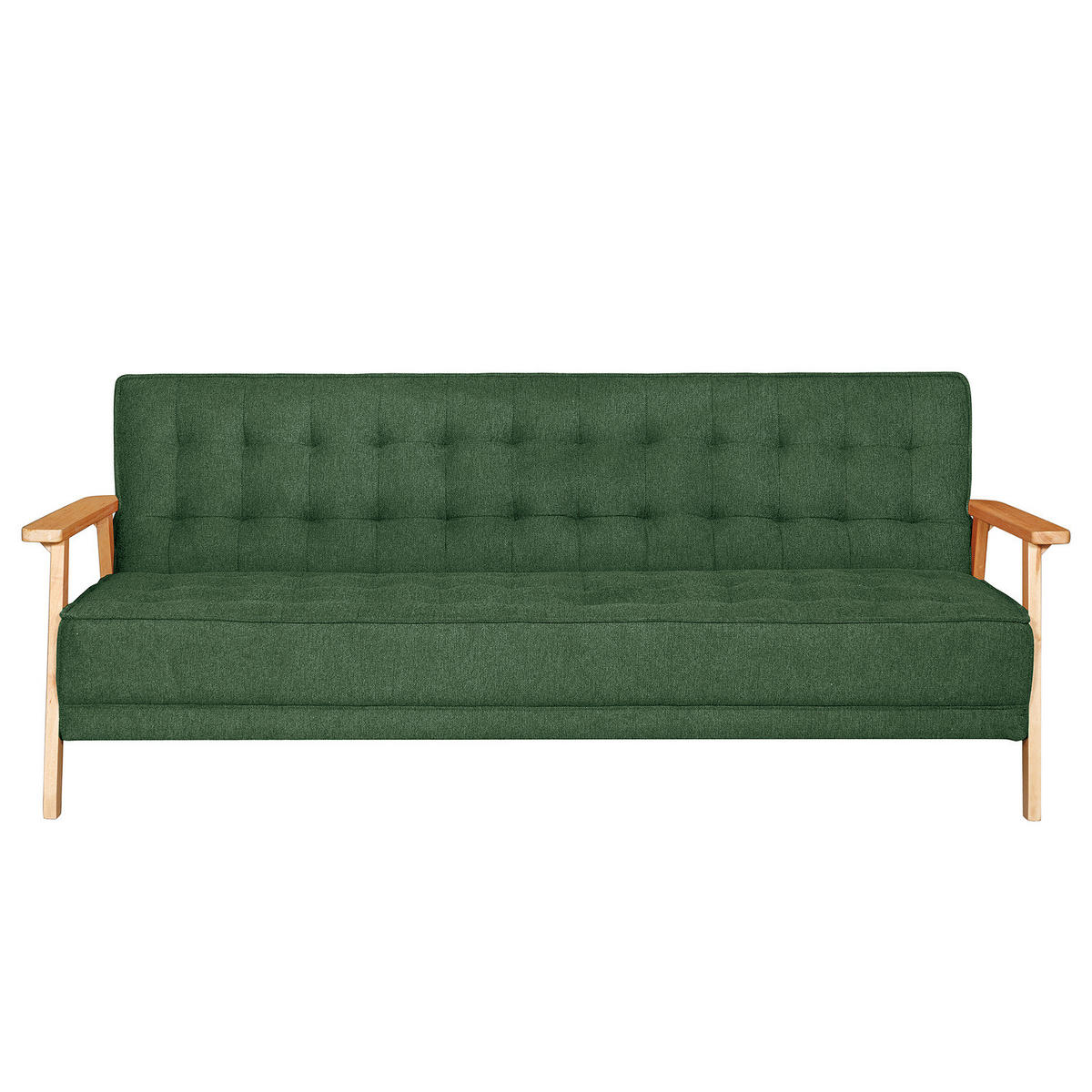SCHLAFSOFA - Grün, Birkenholz/Textil (204/85/86cm) - home24