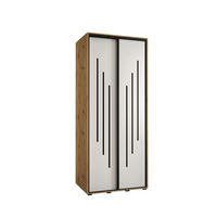 SCHWEBETÜRENSCHRANK 235,2/100/45 2-türig - Schwarz/Weiß, Holz/Metall (100/235/45cm) - Abiks Möbel