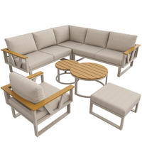 LOUNGESITZSET, 2er-Set, Verstellbare Füße, Metallbasis, Beige - Beige, Metall - FLIEKS