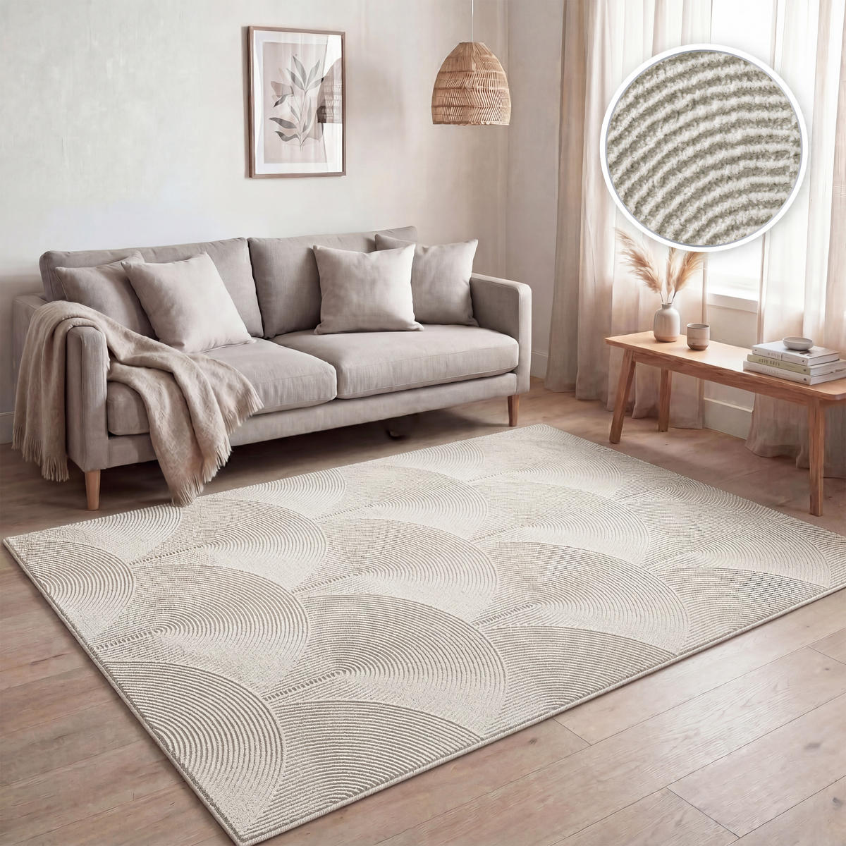 KURZFLORTEPPICH 80/150 cm Tinos 571 - Creme, Textil (80/150cm) - Paco Home