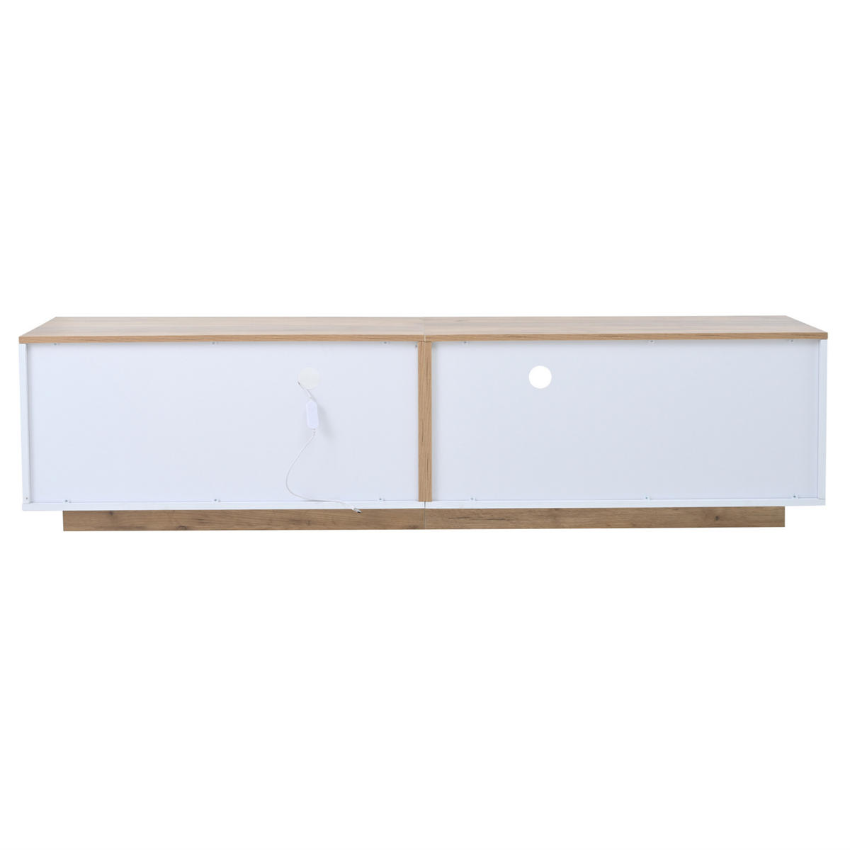TV-LOWBOARD 180/40/46 cm mit 2 Schubladen, LED und Hochglanzfront - Weiß, Holzwerkstoff (180/46/40cm) - BEAOK