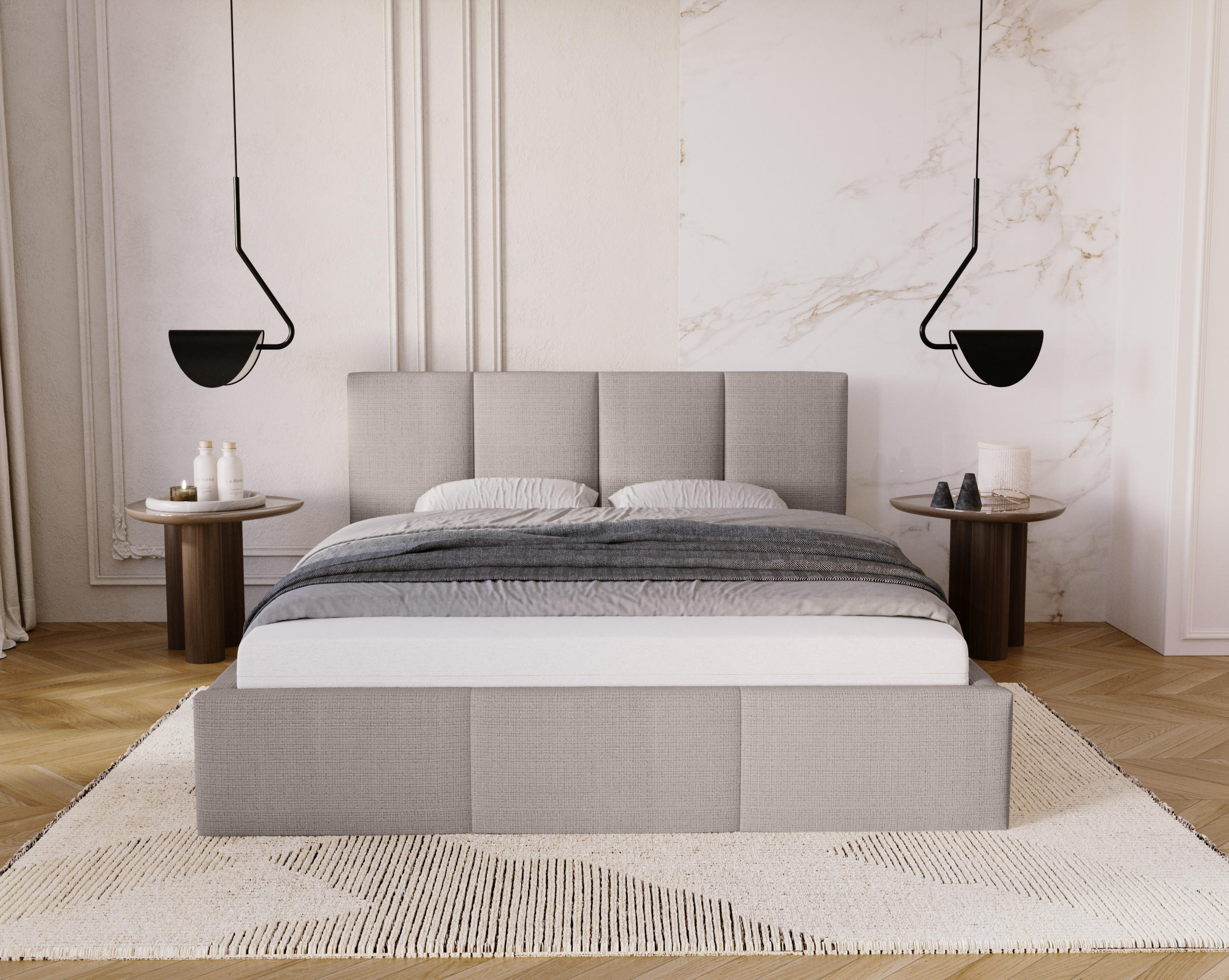 POLSTERBETT Celano Slim 140x200 cm, Taupe - Taupe, Textil (140/200cm) - Fedve