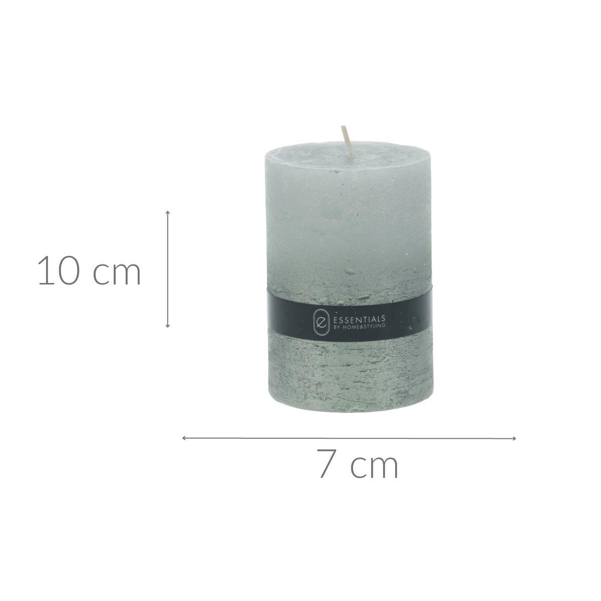KERZE Dip Dye 7/7/10 cm - Grau, Paraffin (7/10/7cm) - Home Styling Collection
