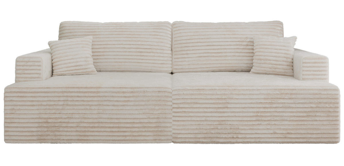 4-SITZER SOFA VIRELLA Beige Cord - Beige/Schwarz, Textil (240/88/115cm) - MKS