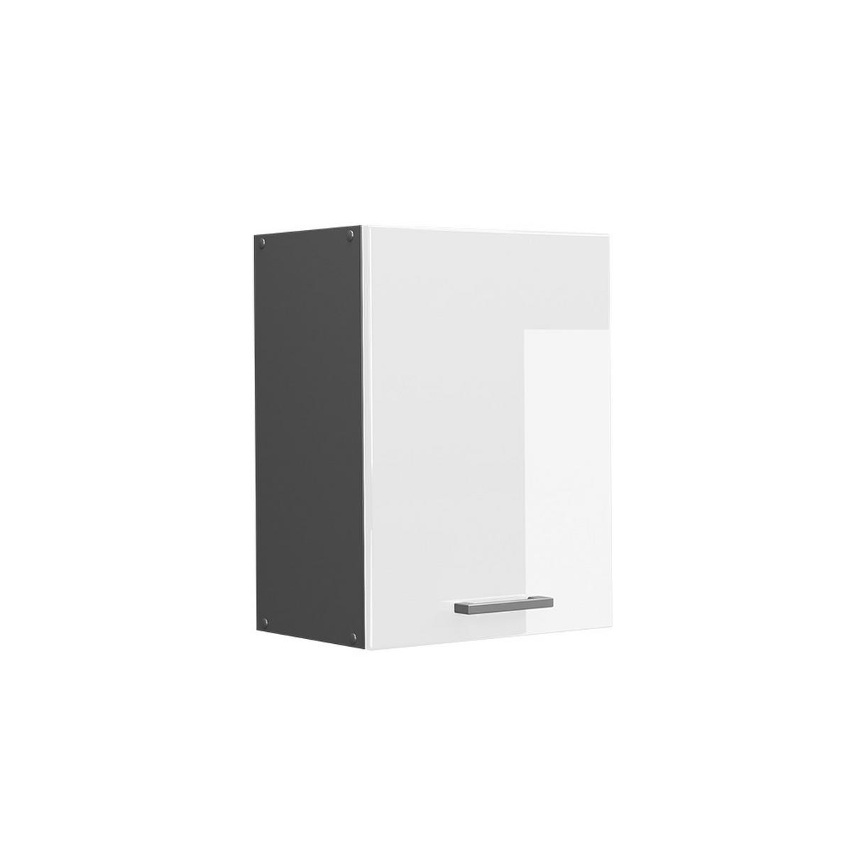 HÄNGESCHRANK R-Line Weiß Hochglanz 45 cm - Weiß Hochglanz/Anthrazit, Holzwerkstoff (45/60/31cm) - Vicco